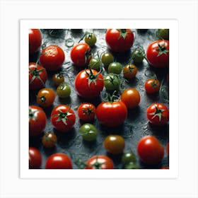 Tomatoes On A Table Art Print