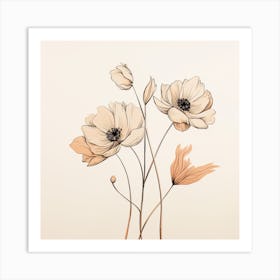 Floral Drawing Art Print