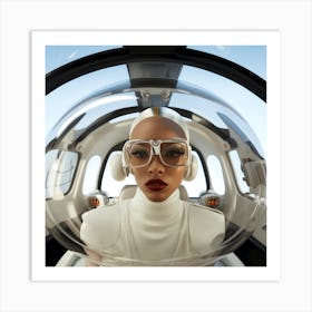 Space Woman Taking Off Art Print