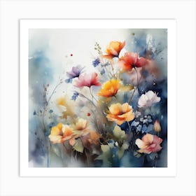 Watercolor Flowers 13 Art Print