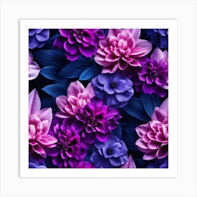 Purple Flowers Wallpaper 5 Art Print