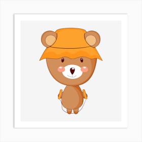 Teddy Bear With Hat Art Print