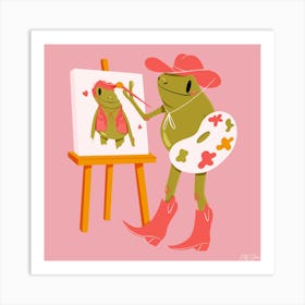 Cowboy Frog Artist 1 Art Print