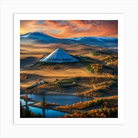 Pyramid In The Mountains Art Print