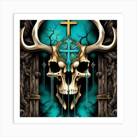 Skull And Cross 7 Art Print