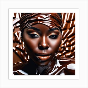 Black Woman With Chocolate Makeup 2 Art Print