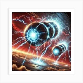 A Sci Fi Depiction Of Energy Bombs, Explosive Char Art Print