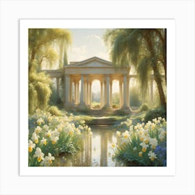 floral lake Art Print