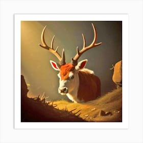 Deer In The Woods 11 Art Print