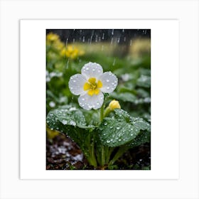 Raindrops On A Flower Art Print