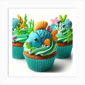 Under The Sea Cupcakes Art Print