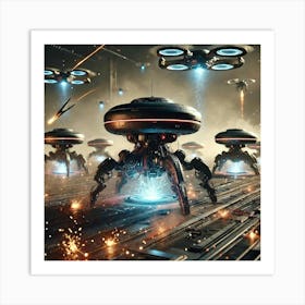 Asterian Drone Swarm Self Repair Art Print