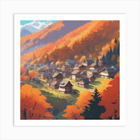 Autumn Village 20 Art Print