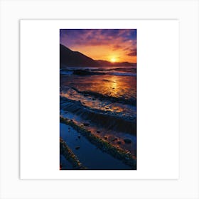 Sunset On The Beach 6 Art Print