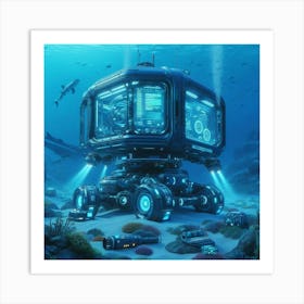 Underwater Futuristic City Art Print