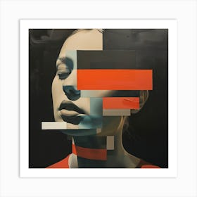 Abstract Portrait Of A Woman Art Print