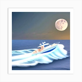 Boat On The Ocean 3 Art Print