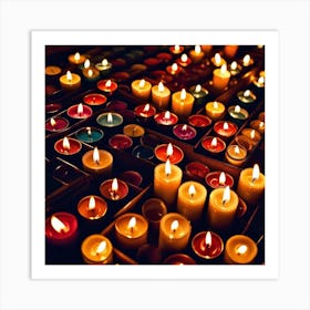 Lit Candles Art Print