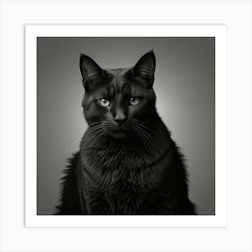 Black Cat Portrait 1 Art Print