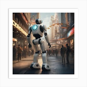 Robot In The City 7 Art Print