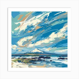 Cloudy Day At The Beach Art Print