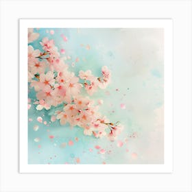 Watercolor Sakura Blossoms Art Print