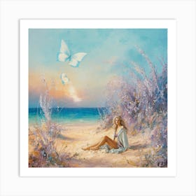 Butterfly On The Beach 12 Art Print