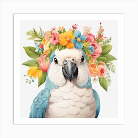 Floral Baby Parrot Nursery Illustration (52) Art Print