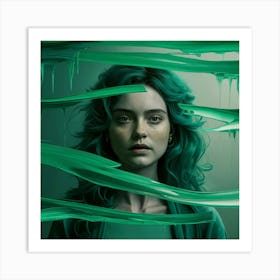 Girl With Green Hair 1 Art Print