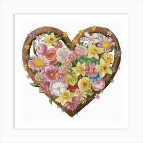 Heart Of Flowers 1 Art Print