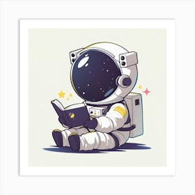 Astronaut Reading A Book 1 Art Print