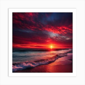 Sunset On The Beach 665 Art Print