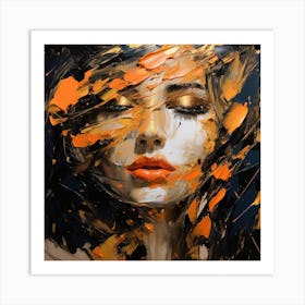 Woman With Orange Eyes Art Print