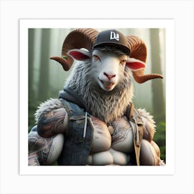 Goat With Horns Art Print