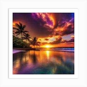 Sunset On The Beach 191 Art Print