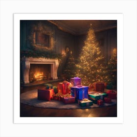 Christmas Tree In The Living Room 38 Art Print
