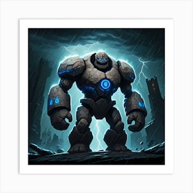 Stone Golem Guardian Art Print