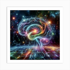 Cosmic Space Brain Art Print