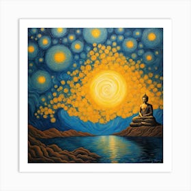 Buddha divine Starry Night Art Print