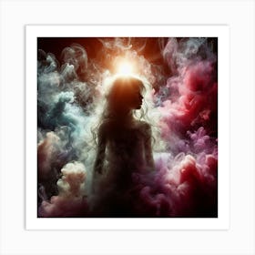 Dream Girl In Smoke Art Print