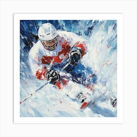 Skier In The Snow Art 1 Art Print