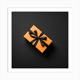 Gift Box On Black Background 2 Art Print