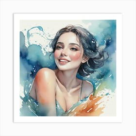 Watercolor Of A Woman Art Print