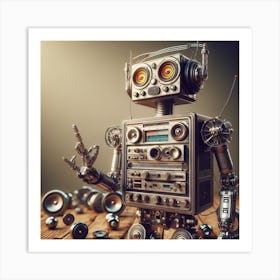 Robot made of Analog Stereo Equipment 1 Art Print