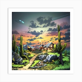 Cactus Desert Art Print