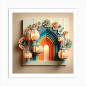 Ramadan Kareem Mubarak Lanterns 1 Art Print