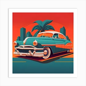 Retro Car Art Print