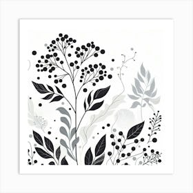 Scandinavian Art, Elderberries 1 Art Print