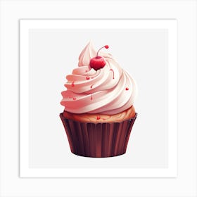 Cupcake With Cherry 21 Art Print