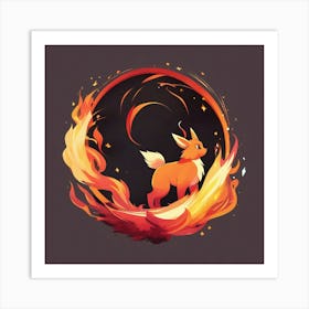 Fire Fox Art Print